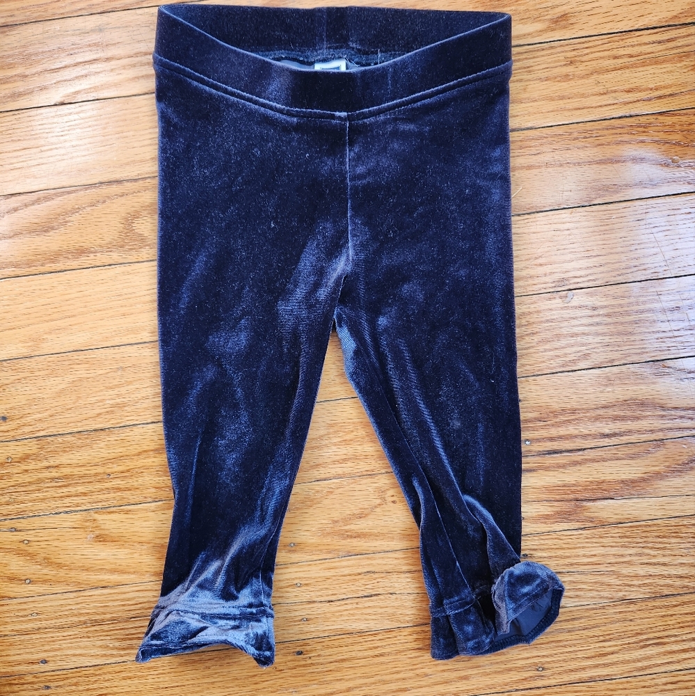 Janie and Jack navy blue stretch velvet pants 12-18 months baby girl